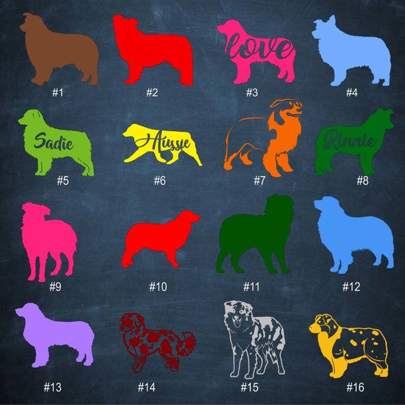 7-9" AUSTRALIAN SHEPHERD VINYL CAR DECAL #AUS13 - Picture 3 of 11